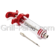 14950 <b>Marinade Injector.</b><p>For injecting flavor and marinades into meat. Disassembles for cleaning. Stainless steel injector tip. Graduated injection chamber.</p>