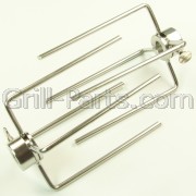 MH-3SSB Set of two jumbo stainless steel meat forks. Very heavy 304 stainless steel construction. Fits up to 3/8 square spit rods.<br><br>Be sure to check your spit rod dimensions as these meat forks will not fit the larger 5/8 spit rods used on some Viking grills and others.